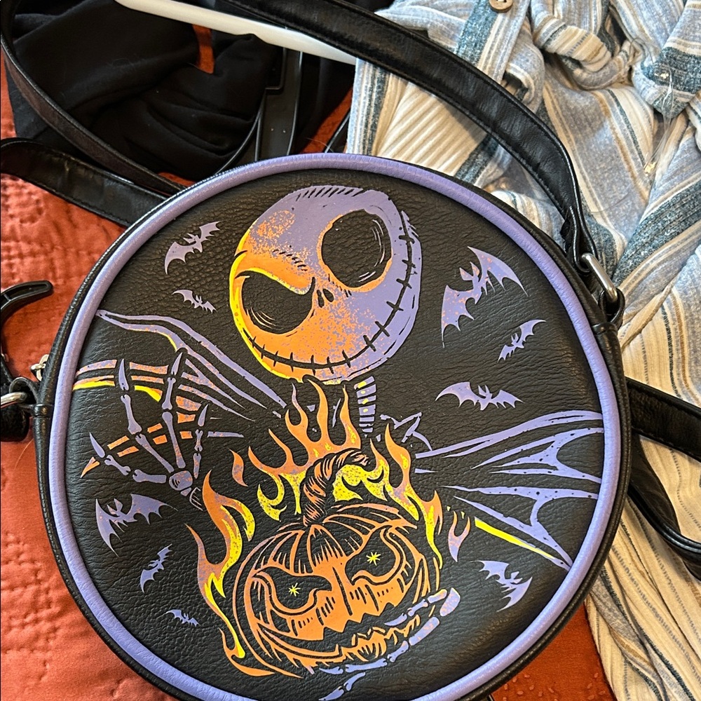 Nightmare Before Christmas Crossbody Bag - Black and Purple